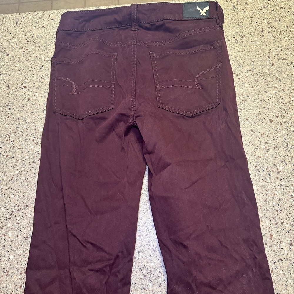 American Eagle 4 Long Maroon High-Rise Jegging - Picture 5 of 8